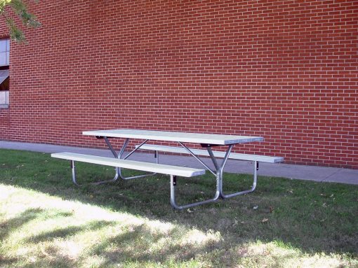 Metal Picnic Table - 8 foot with aluminum seating