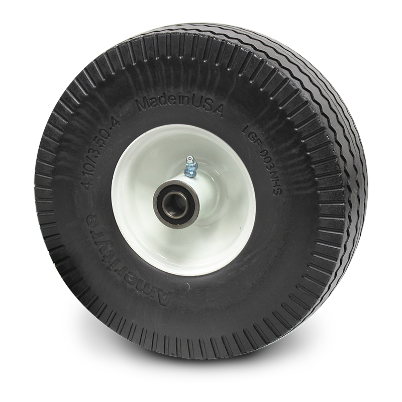 10 in Flat Free Wheel Centered Steel Hub – 3/4 in bearing | Rental